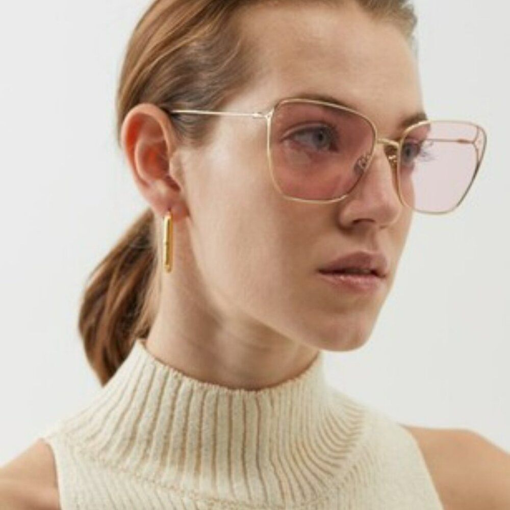 Dior MISDIOR B2U Women Sunglasses Gold Pink Butterfly CD40095U 10Y BRAND NEW - Picture 3 of 14
